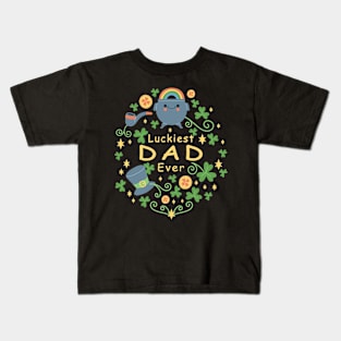 Luckiest Dad ever saint patricks day Kids T-Shirt